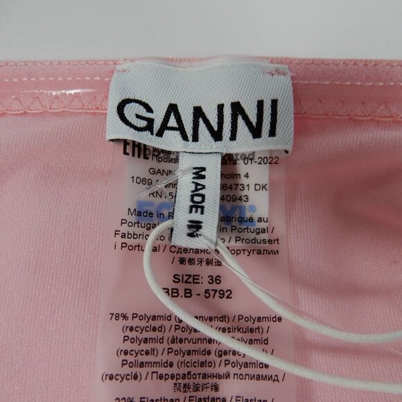 GANNI BIKINI SET Strapless Swim Top & Bottom Size S 36 Pink Tie Dye NEW $240 - Picture 9 of 16